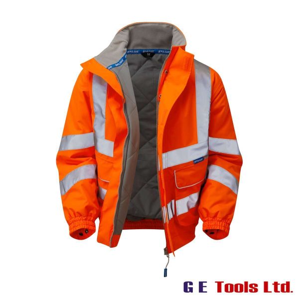 Pulsar PR496 High Visibility Rail-Spec Padded Bomber Jacket Orange