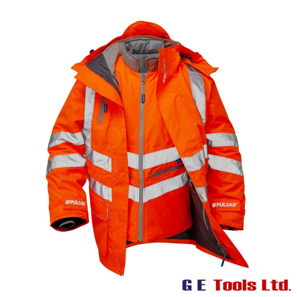 Pulsar PR497 High Visibility Rail-Spec 7-in-1 Storm Coat Orange