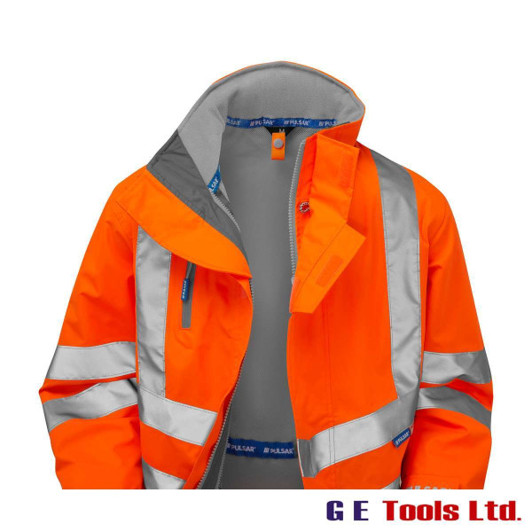 Pulsar PR499 “R” High Visibility Rail-Spec Waterproof Unlined Storm Coat Orange