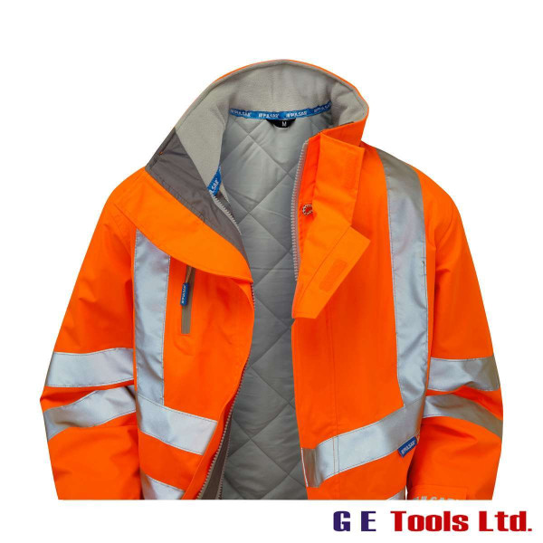 Pulsar PR502 High Visibility Rail-Spec Padded Storm Coat Orange