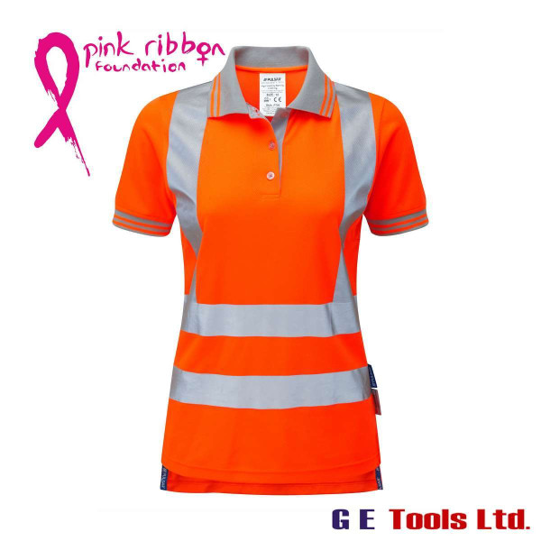 Pulsar PR701 Women’s Rail-Spec High Visibility Short Sleeve Polo Shirt Orange