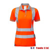Pulsar PR701 Women’s Rail-Spec High Visibility Short Sleeve Polo Shirt Orange