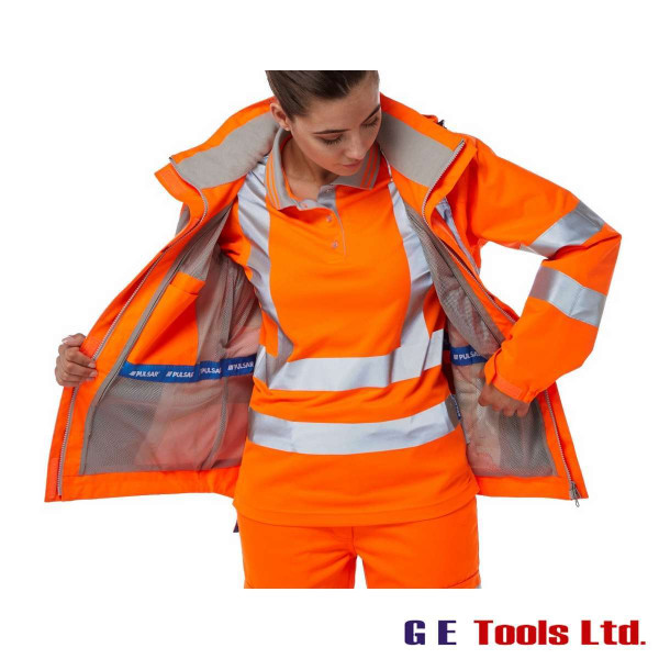 Pulsar PR705 Women’s High Visibility Rail-Spec Unlined Storm Coat Orange
