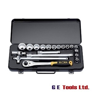 Elora 1/2″ Square Drive Metric Socket Set (19 Piece) Elora 1/2″ Square Drive Metric Socket Set (19 Piece)