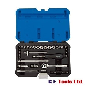 Draper 16464 1/4″ Sq. Dr. Combined MM/AF Socket Set (40 Piece)
