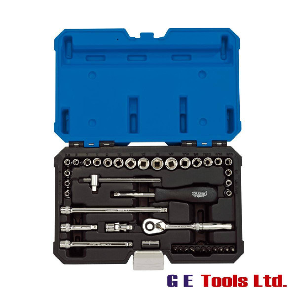 Draper 16464 1/4″ Sq. Dr. Combined MM/AF Socket Set (40 Piece) Draper 16464 1/4″ Sq. Dr. Combined MM/AF Socket Set (40 Piece)