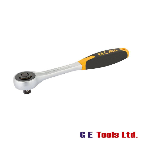 Elora 200mm 1/2″ Square Drive Push Through Soft Grip Reversible Ratchet
