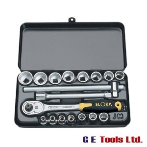 Elora 3/8″ Sqare Drive Metric Socket Set (18 Piece)