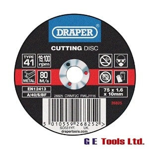 Draper 26825 Flat Metal Cutting Discs (75 x 1.6 x 10mm)