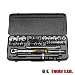 Elora 1/2″ Square Drive Metric Socket Set (25 Piece) Elora 1/2″ Square Drive Metric Socket Set (25 Piece)