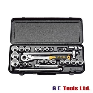Elora 1/2″ Square Drive Metric and Imperial Socket Set (28 Piece)
