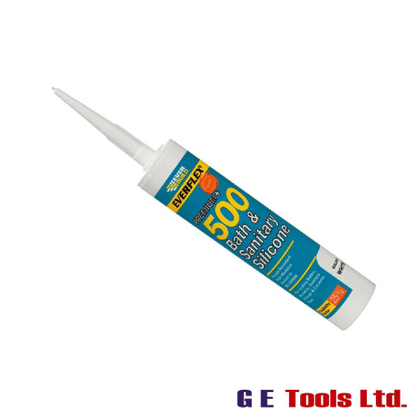 Everbuild 500 Bath & Sanitary Silicone Sealant – Various Colours