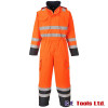 Portwest S775 Bizflame Hi-Vis Rail-Spec Waterproof Coveralls Orange/Navy