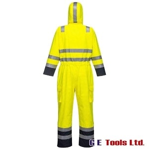 Portwest S775 Bizflame Hi-Vis Waterproof Coveralls Yellow/Navy