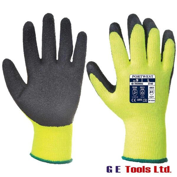 Portwest A140 Hi-Vis Thermal Latex Gloves