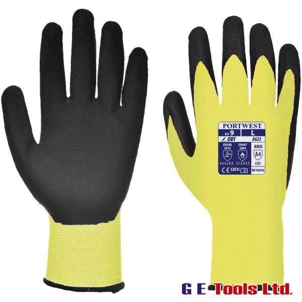 Portwest A625 Cut D Vis-Tex Resistant Glove High Visibility