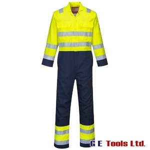 Portwest BIZ7 High Visibility Yellow/Navy FR Coveralls