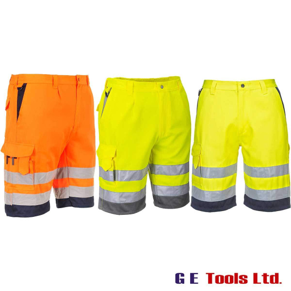 Portwest E043 High Visibility Poly-Cotton Shorts Portwest E043 High Visibility Poly-Cotton Shorts