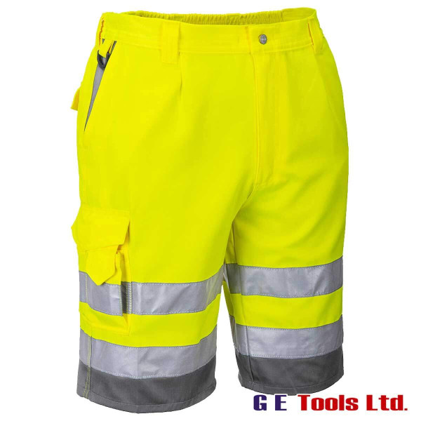 Portwest E043 High Visibility Poly-Cotton Shorts Portwest E043 High Visibility Poly-Cotton Shorts