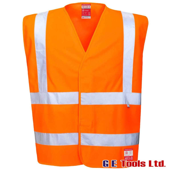Portwest FR71 Rail-Spec Orange High Visibility Flame Resistant Vest