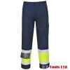 Portwest MV26 High Visibility Flame Resistant Trousers Yellow/Navy