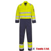 Portwest MV28 High Visibility Flame Resistant Coveralls Yellow/Navy