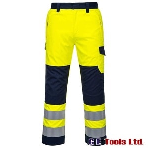 Portwest MV46 High Visibility Yellow/Navy Flame Resistant Trousers