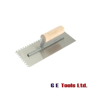 R.S.T. Notched Trowel 6mm Square Notches Wooden Handle 11 x 4.1/2in