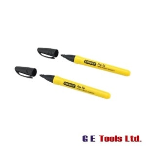 Stanley Tools Fine Tip Permanent Marker Black (Pack 2)