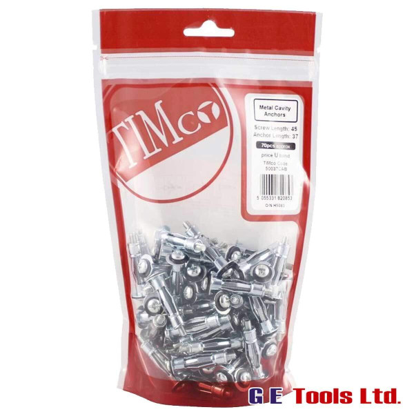 Timco Metal Cavity Anchors Zinc (Various Sizes)