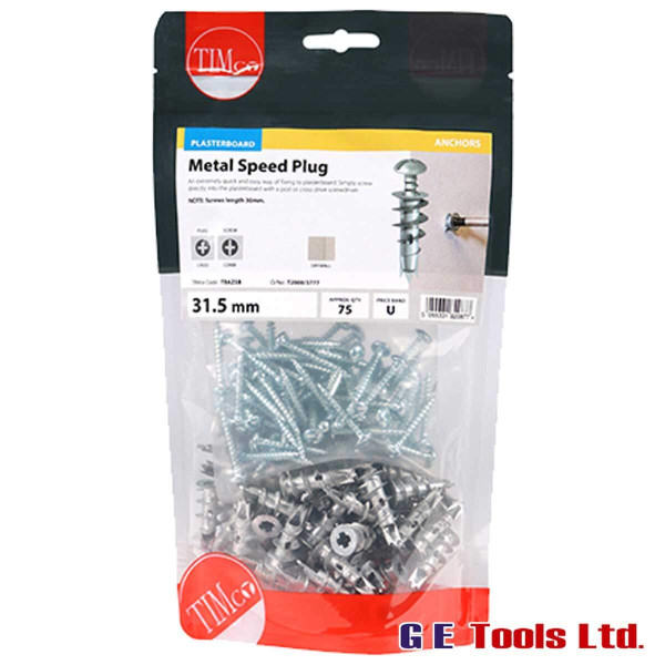 Timco Metal Speed Plugs with Screws 31.5mm