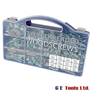 Timco 1140 Piece Twin-Thread Woodscrews Mixed Tray Pozidriv Countersunk Zinc Timco 1140 Piece Twin-Thread Woodscrews Mixed Tray Pozidriv Countersunk Zinc