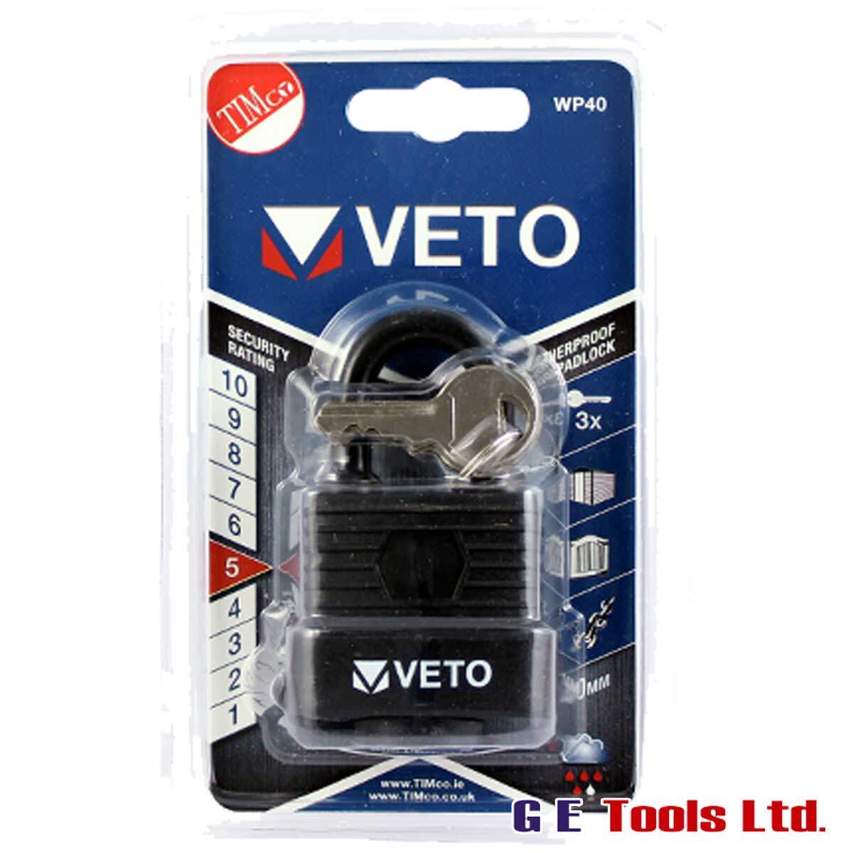 Timco Veto Weatherproof Padlock 40mm Timco Veto Weatherproof Padlock 40mm