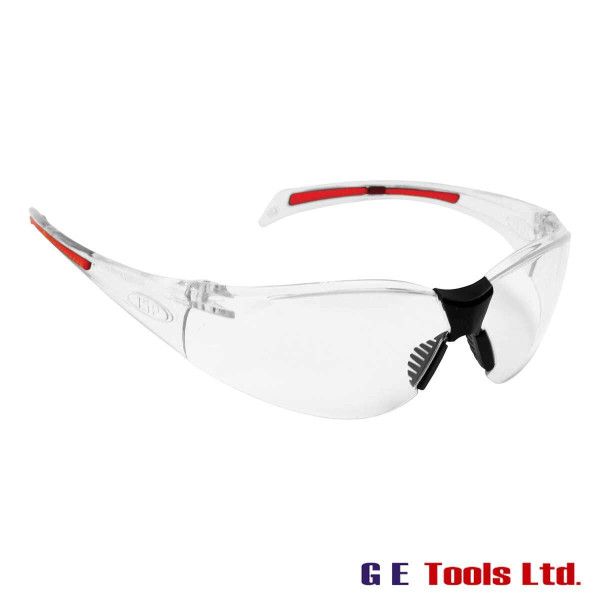 JSP Stealth 8000 Clear Safety Glasses Clear/Red