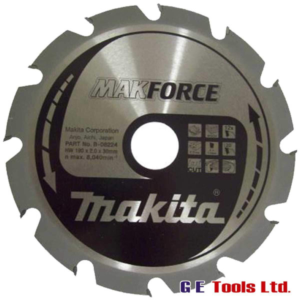Makita B-32144 190x30mm 12T Circular Saw Makforce Blade