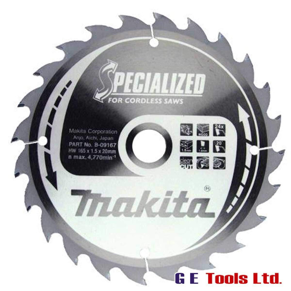 Makita B-09167 165x20mm 24T Circular Saw Specialized Blade