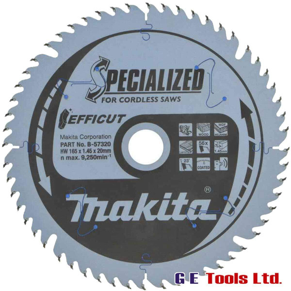 Makita B-57320 165x20mm 56T Circular Saw TCT Blade