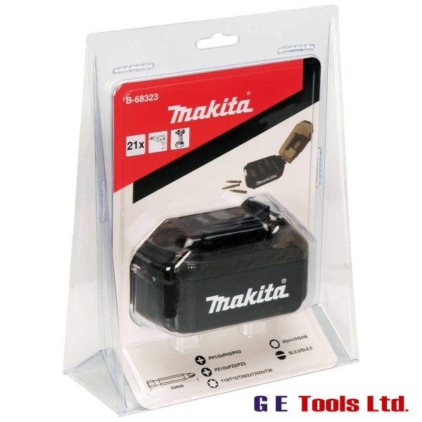 Makita B-68323 21-Piece Screwdriver Bit Set in LXT-Style Case