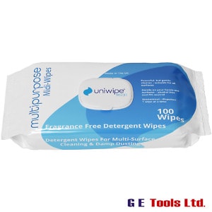 Uniwipe MIDI Multipurpose Fragrance Free Detergent Wipes (Pack 100)