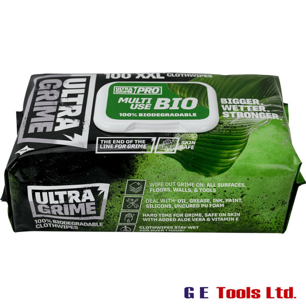 Uniwipe UltraGrime Multiuse BIO XXL Wipes (Pack 100)