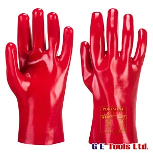 Portwest A427 PVC Red Open Cuff 27CM Gauntlet/Gloves