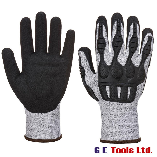 Portwest A723 Cut C TPV Impact Gloves Grey/Black Portwest A723 Cut C TPV Impact Gloves Grey/Black