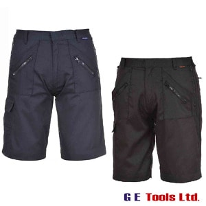 Portwest S889 Action Work Shorts, Black Or Navy