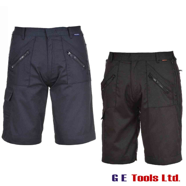 Portwest S889 Action Work Shorts, Black Or Navy