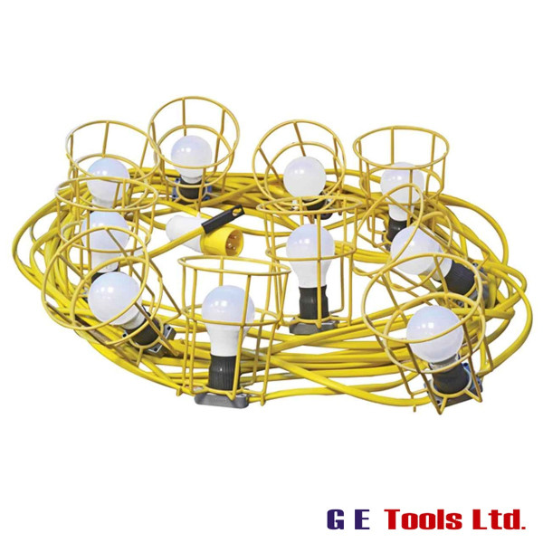 Faithfull Festoon Lights 10 ES Bulbs 110V 22m