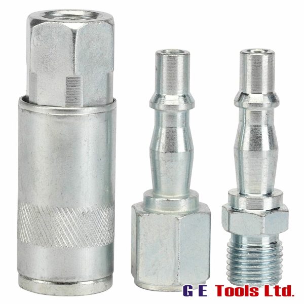 Draper 81295 1/4″ BSP Air Line Coupling Set (3 Piece)