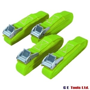 Cam Buckle Tie-Downs 5m x 25mm, 4 Piece