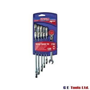 Ratchet Combination Spanner Flex Head Set, 6 Piece