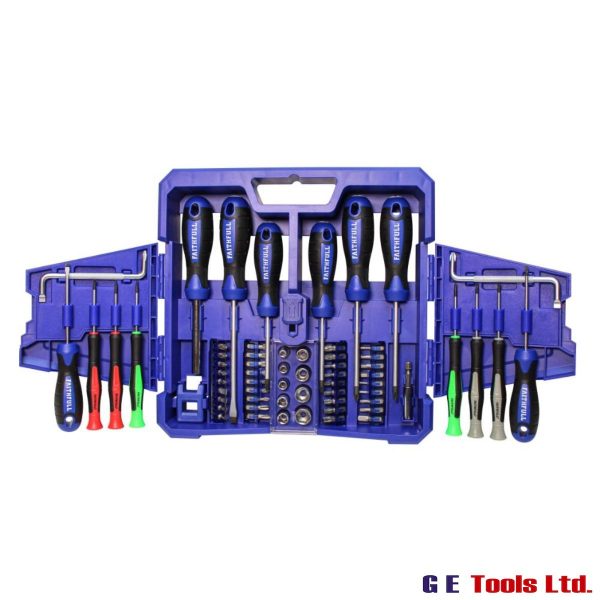 Fold Out Screwdriver & Bit Set, 63 Piece