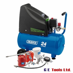Draper 90126 25L Oil Free Compressor And Air Tool Kit Draper 90126 25L Oil Free Compressor And Air Tool Kit